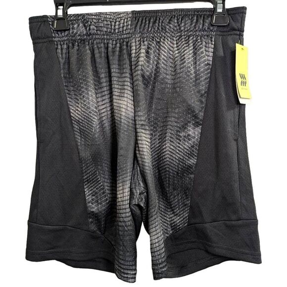 All in motion mens black geometric wicking basketball active fitness shorts S - Picture 1 of 3